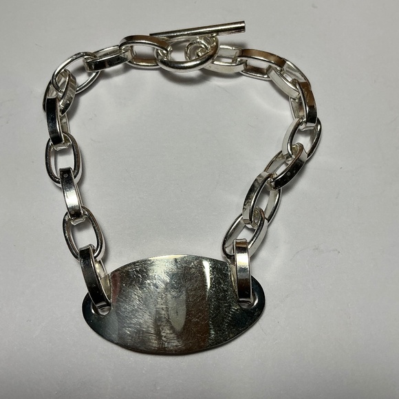 LIKE NEW Sterling Silver ID Bracelet. 7.75 inches long - Picture 1 of 6